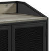 34 Inch Bar Cabinet On Wheels Wire Mesh Doors Wood Grain Details Black By Casagear Home BM302490