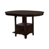 60 Inch Counter Height Table with Storage, Open Shelf, 6 Seater, Brown By Casagear Home