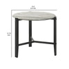 Zuko 24 Inch Round End Table White Faux Marble Design Black Legs By Casagear Home BM302511