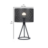 19 Inch Table Lamp Metal Mesh Drum Shade Tripod Style Base Matte Black By Casagear Home BM302520