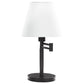 20 Inch Table Lamp Off White Fabric Empire Shade Swing Arm Matte Black By Casagear Home BM302521