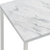 24 Inch End Table Faux Marble Rectangular Top Cantilever Steel Base By Casagear Home BM302527