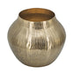 Kria 13 Inch Modern Vase Curved Shape Hammered Texture Gold Metal Finish By Casagear Home BM302539