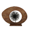 17 Inch Modern Sculpture Brown Mango Wood Frame Striking Open Eye Design By Casagear Home BM302557