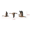 Set of 3 Flying Geese Wall Decorations Pine Wood Rustic Weathered Brown By Casagear Home BM302563