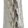 19 Inch Contemporary Tall Oblong Vase Silver Aluminum Hammered Texture By Casagear Home BM302566