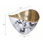 Sinzo 10 Inch Curved Bowl Gold Aluminum Textured Design Black White By Casagear Home BM302572