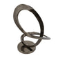 17 Inch Modern Sculpture Black Aluminum Tabletop Decor Loop Round Base By Casagear Home BM302597