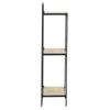 32 Inch Shelving Unit Black Curved Iron Frame Three Fir Wood Shelves By Casagear Home BM302601