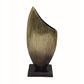 15 Inch Decorative Vase Aluminum Vertical Ribbing Gold and Jet Black By Casagear Home BM302628