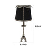 14 Inch Table Lamp Metal Trimmed Shade Nickel Finish Eiffel Tower Base By Casagear Home BM302633