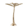 16 Inch Tall Artisan Candle Holder Inspired by A Palm Tree, Iron, Gold By Casagear Home