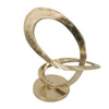 17 Inch Modern Sculpture Gold Aluminum Tabletop Decor Loop Round Base By Casagear Home BM302686