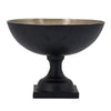 10 Inch Vintage Style Accent Bowl, Gold, Antique Black, Pedestal Stand By Casagear Home