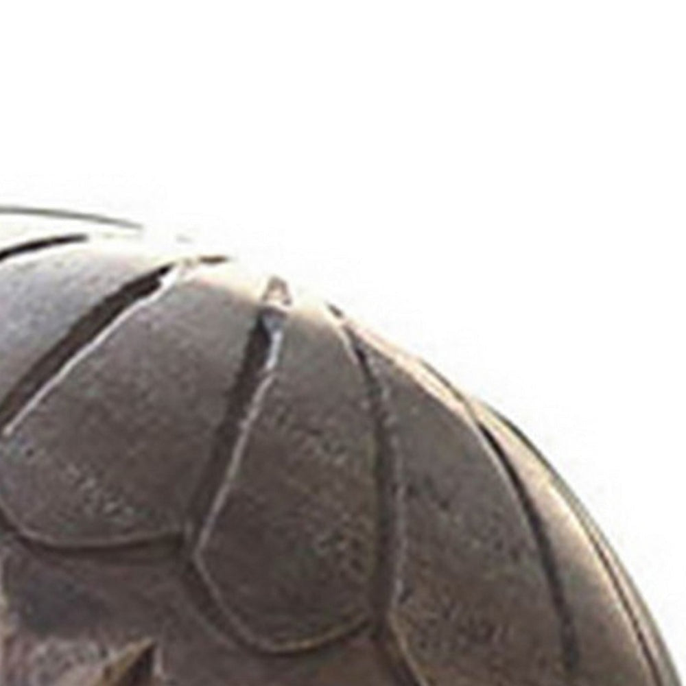 5 Inch Decorative Spheres Set of 3 Balls Carved Texture Mango Wood Brown By Casagear Home BM302708