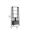 70 Inch Ladder Bookcase with Double Door Cabinet 3 Shelves Gray Black By Casagear Home BM302951