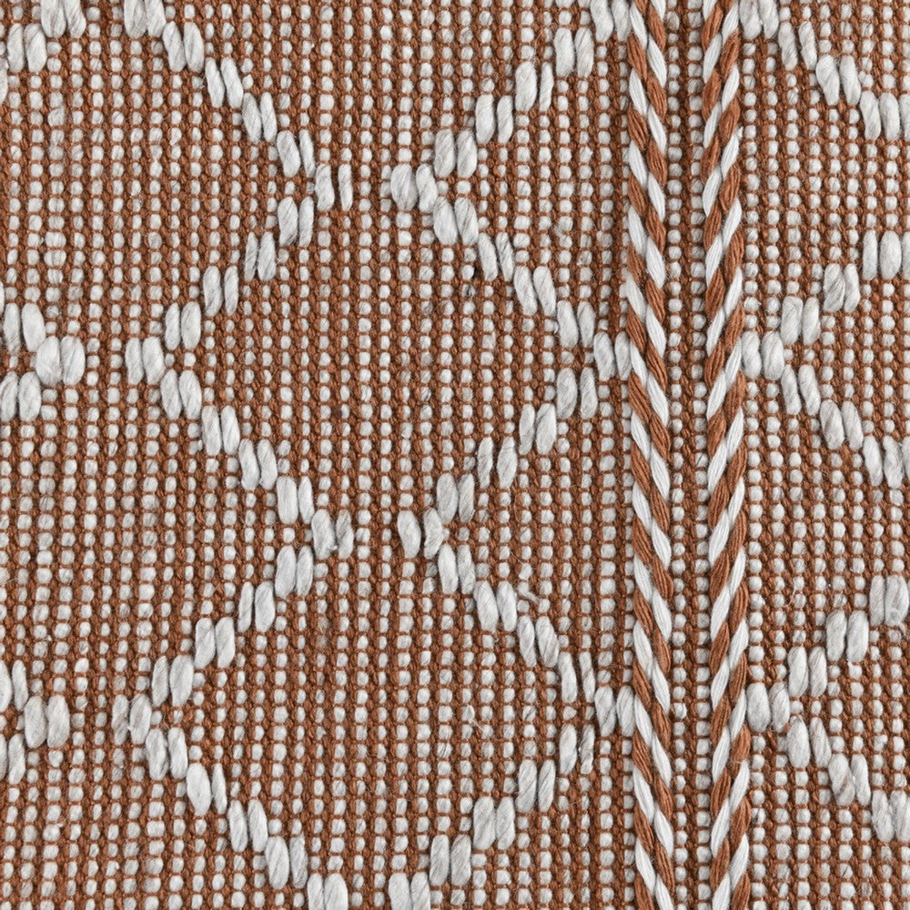 Solk 2 x 3 Small Area Rug Woven Polyester Moroccan Lattice Ivory Brown By Casagear Home BM303035