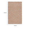 Solk 2 x 3 Small Area Rug Woven Polyester Moroccan Lattice Ivory Brown By Casagear Home BM303035