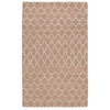 Solk 2 x 3 Small Area Rug, Woven Polyester, Moroccan Lattice, Ivory, Brown By Casagear Home