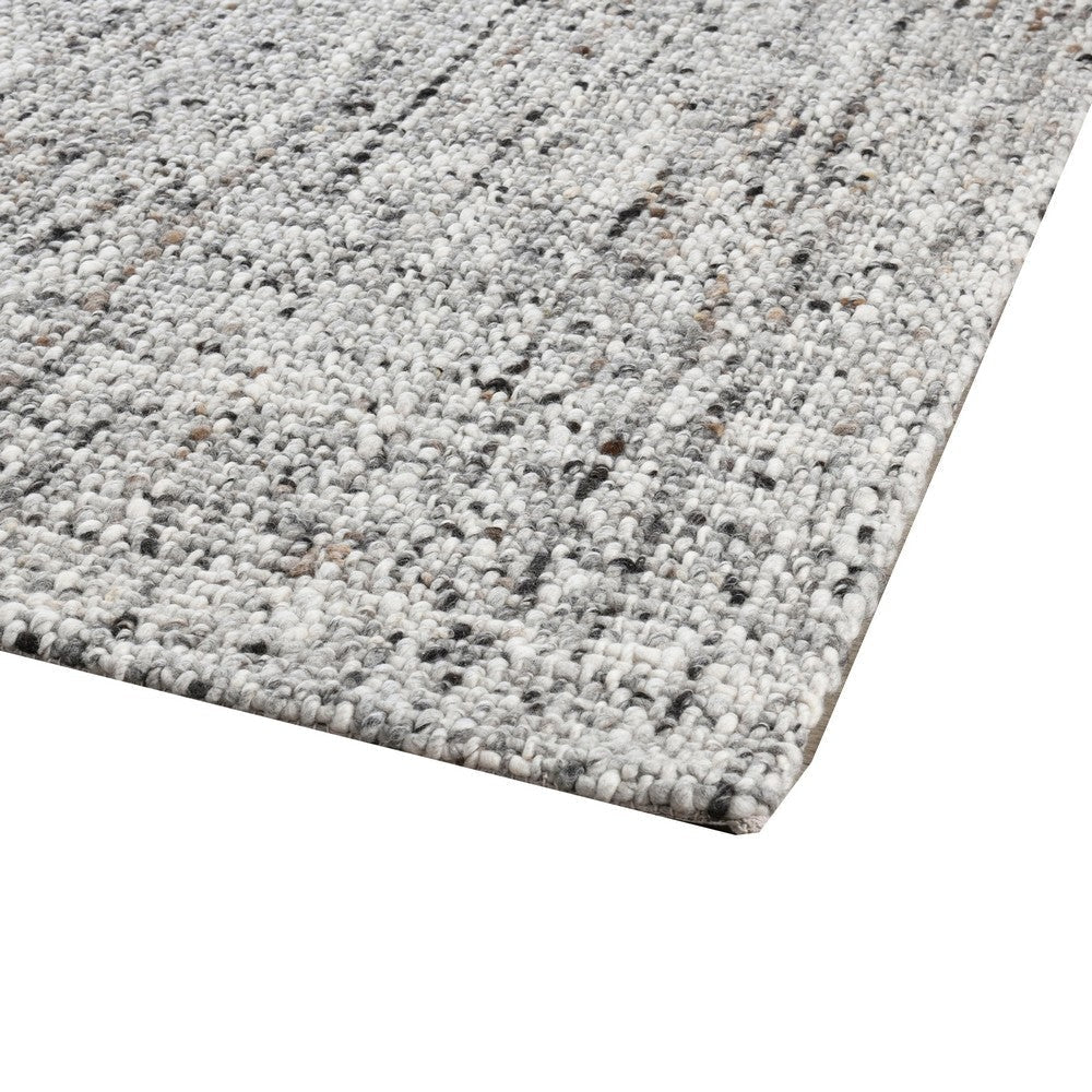 Kio 2 x 3 Small Heather Area Rug Handwoven New Zealand Wool Gray Ivory By Casagear Home BM303055