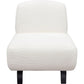 Ikka 30 Inch Padded Armless Chair Crisp White Faux Sheepskin Upholstery By Casagear Home BM303193