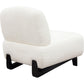 Ikka 30 Inch Padded Armless Chair Crisp White Faux Sheepskin Upholstery By Casagear Home BM303193