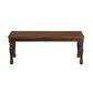 May 48 Inch Two Tone Dining Bench Turned Legs Rich Brown Wood Finish By Casagear Home BM304801