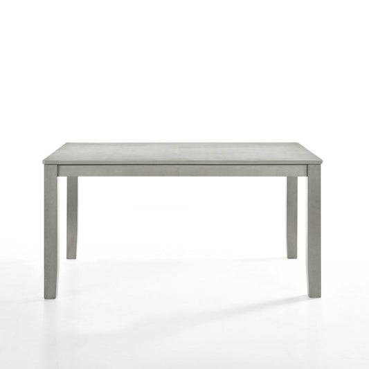 Pane 59 Inch Rectangular Wood Dining Table, Smooth Gray, Tall Block Legs By Casagear Home