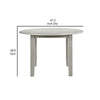 Pane 47 Inch Rounded Wood Dining Table Smooth Gray Finish Tall Block Legs By Casagear Home BM304805