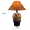 Iva 29 Inch Table Lamp Hydrocal Curved Round Base Rich Espresso Brown By Casagear Home BM304978