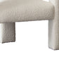 27 Inch Boucle Accent Chair Curved Back Cushioned Seating Ivory Finish By Casagear Home BM305037