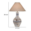 Niek 30 Inch Hydrocal Table Lamp Empire Shade Urn Base Oak White Finish By Casagear Home BM305619