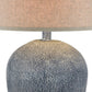 Linn 28 Inch Hydrocal Table Lamp Drum Shade Urn Base Slate Blue Gray By Casagear Home BM305641