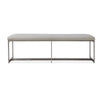 Ezin 60 Inch Dining Bench, Gray Velvet Upholstery, Silver Steel Frame By Casagear Home