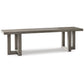 Gif 64 Inch Dining Bench, Geometric Pedestal Legs, Weathered Gray Finish By Casagear Home