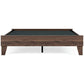 Sof Queen Size Platform Bed Low Profile Footboard Dark Brown Finish By Casagear Home BM306640