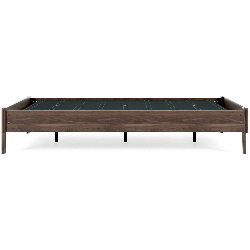 Sof Queen Size Platform Bed Low Profile Footboard Dark Brown Finish By Casagear Home BM306640