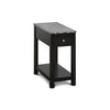 Zeva 24 Inch Modern Narrow Side Table, Faux Marble Top, Single Drawer, Black By Casagear Home