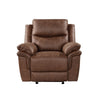 Quir 42 Inch Manual Recliner Armchair Gliding Hardware Brown Polyester By Casagear Home BM306744