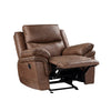 Quir 42 Inch Manual Recliner Armchair Gliding Hardware Brown Polyester By Casagear Home BM306744