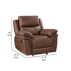 Quir 42 Inch Manual Recliner Armchair Gliding Hardware Brown Polyester By Casagear Home BM306744