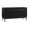 Mian 55 Inch Wide Dresser Chest 6 Drawer Linear Undercut Handle Black By Casagear Home BM308840