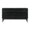 Mian 55 Inch Wide Dresser Chest, 6 Drawer, Linear Undercut Handle, Black By Casagear Home