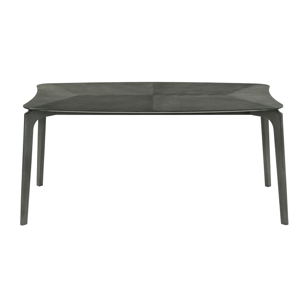 Kalie 63 Inch Dining Table Tapered Legs Wood Grain Finish Charcoal Gray By Casagear Home BM308850