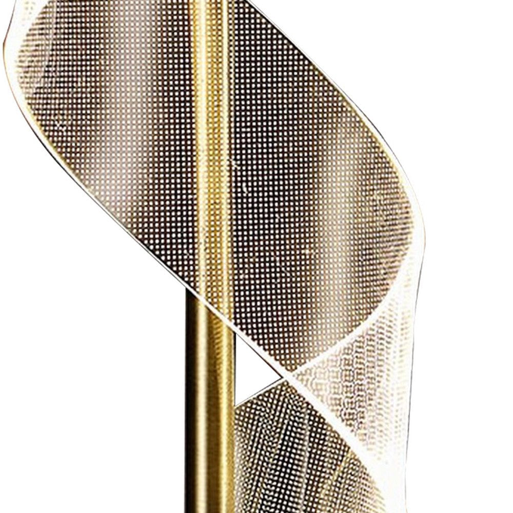 Melly 19 Inch Table Lamp LED Swirl Ribbon Design Acrylic Antique Brass By Casagear Home BM308911