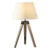 27 Inch Table Lamp Tripod Legs Base Empire Shade Natural Wood Gray By Casagear Home BM308914