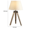 27 Inch Table Lamp Tripod Legs Base Empire Shade Natural Wood Gray By Casagear Home BM308914