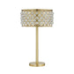 Dany 28 Inch Table Lamp with Crystal Drum Shade Gold Brass Metal Base By Casagear Home BM308915