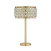 Dany 28 Inch Table Lamp with Crystal Drum Shade Gold Brass Metal Base By Casagear Home BM308915