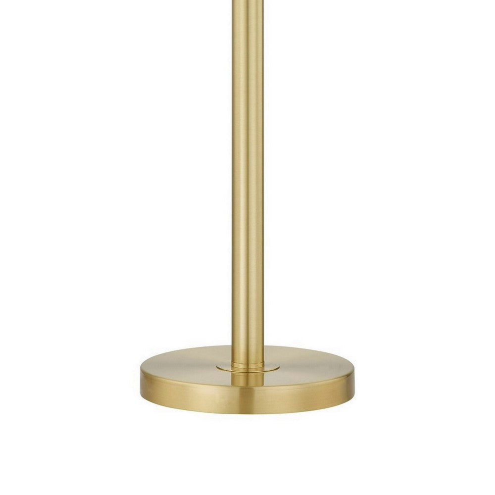 Dany 28 Inch Table Lamp with Crystal Drum Shade Gold Brass Metal Base By Casagear Home BM308915